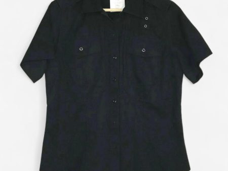 Women s Black Short Sleeve Button-Up Shirt with Concealed Pockets - Size M - 5.11 Tactical Series Supply