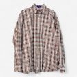 Alan Flusser Men s Brown & White Plaid Dress Shirt - Size XL - Long Sleeve Button-Up For Cheap