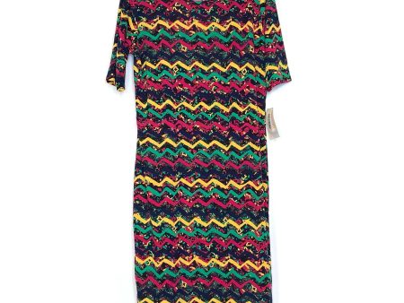 LuLaRoe Julia Bodycon Dress | XL (16-18) | Green Pink Black | Abstract | NWT Supply