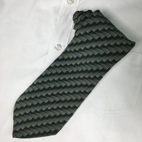 GIORGIO ARMANI Mens Cravatte Green Brushstroke Print 100% Italian Silk Neck Tie 56” Fashion