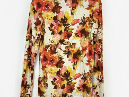 LuLaRoe | Penelope High Mock Neck Long Sleeve | Size: M | Yellow Cream | Floral | NWT Online Sale