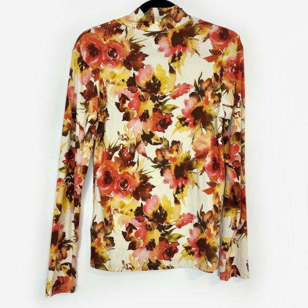 LuLaRoe | Penelope High Mock Neck Long Sleeve | Size: M | Yellow Cream | Floral | NWT Online Sale