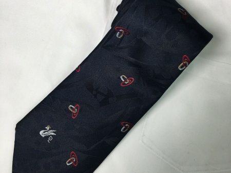 Don Loper Beverley Hills Mens Deep Blue Patterned Polyester Silk Neck Tie Sale