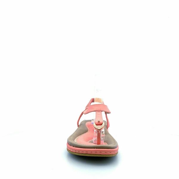 Kuidfar Women Flat Cushioned Slip-On Elastic Strap Sandals, Coral Pink - Size 10 Discount