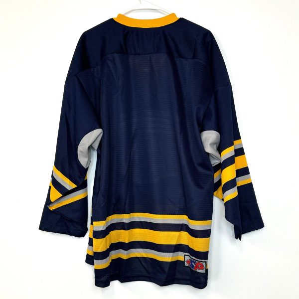 Players Bench | SP flo-Knit Tie-Neck Hockey Jersey | Color: Blue Gold | Size: L | NEW on Sale