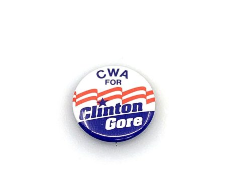 Vintage CWA Union Button Pin Badge - Clinton Gore Vintage For Discount