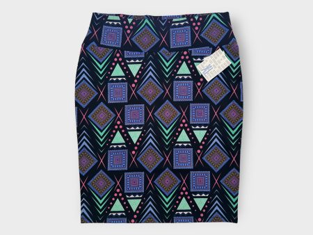 LuLaRoe Cassie Pencil Skirt | XL (18-20) | Black Green Pink | Geometric | NWT Online