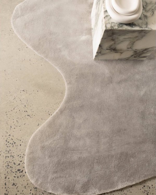 Abstract Silk Rug   Cloud Gray Supply