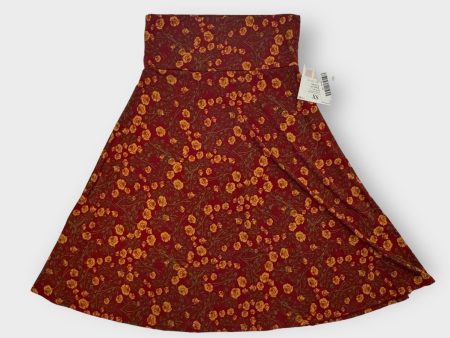 LuLaRoe Azure Skirt | XS (00-0) | Red Yellow Ditsy Floral | A-Line | NWT Online Sale