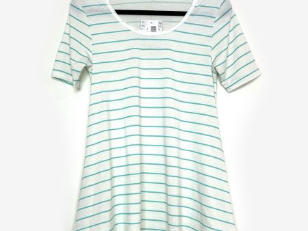 LuLaRoe Vault | Perfect T Swing Top | Size: XXS (0-6) | Color: White Green | Striped | NWT Online Sale