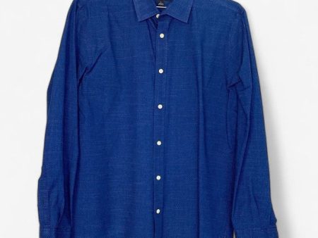 Banana Republic Men s Size L Blue & White Dotted Slim Fit Dress Shirt Online