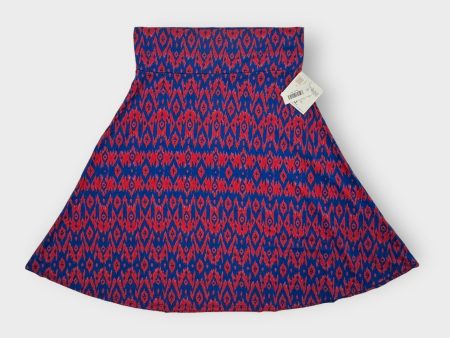 LuLaRoe Azure Skirt | 2XL (18-20) | Red Blue Ikat | A-Line | NWT For Sale