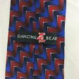 Dancing Bear Grateful Dead Mens Red & Blue Chevron Print 100% Silk Neck Tie 58” Fashion