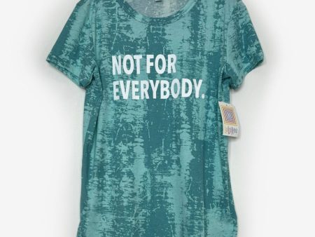 LuLaRoe | Liv T | S (6-8) | Green white | ‘NOT FOR EVERYBODY’ | Acid Washed | NWT For Sale