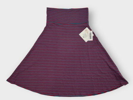 LuLaRoe Azure A-Line Skirt  | XS (00-0) | Magenta Blue Striped | NWT For Cheap