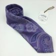 New Jos A Bank Mens Purple Paisley Necktie Tie One Size 54” $79 on Sale