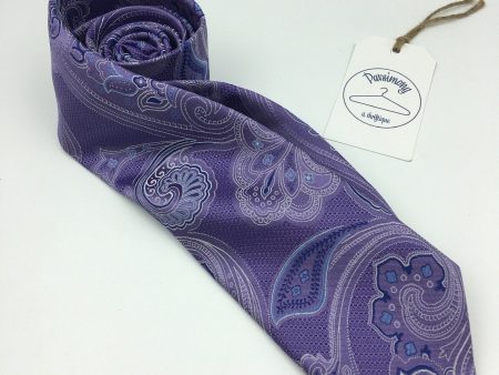 New Jos A Bank Mens Purple Paisley Necktie Tie One Size 54” $79 on Sale