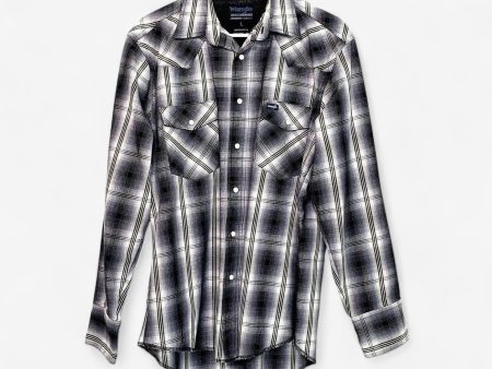 Wrangler Performance Men s Western Gray Plaid Pearl Snap Shirt - Size L - Moisture-Wicking Hot on Sale