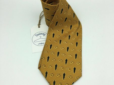 INTERNATIONAL SPY MUSEUM Mens Gold 59” 100% Silk Tie With Silhouette Vos & Low NY Online Hot Sale