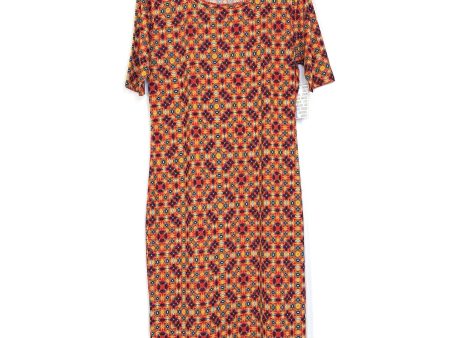 LuLaRoe Julia Bodycon Dress | L (12-14) | Red Orange | Geometric | NWT Cheap