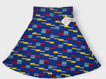 LuLaRoe Azure Skirt | XL (14-16) | Blue Multicolor Geometric | A-Line | NWT For Cheap