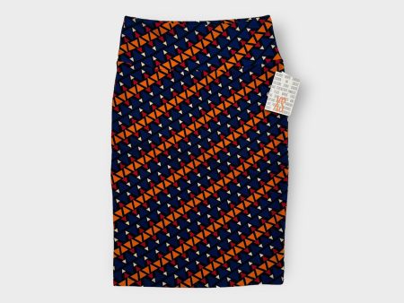 LuLaRoe Cassie Pencil Skirt | XS (2-4) | Blue orange red | Geometric Triangles | NWT Discount