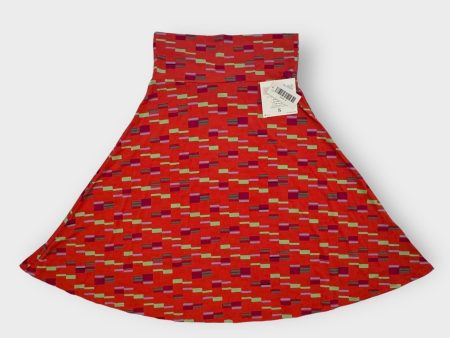 LuLaRoe Azure A-Line Skirt | S (2-4) | Orange multicolor Geometric | NWT Hot on Sale