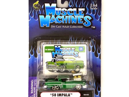 Muscle Machines  58 Impala – Stunning Green Diecast Collectible Car for Vintage Car Enthusiasts – 1:64 Scale Model Online Hot Sale