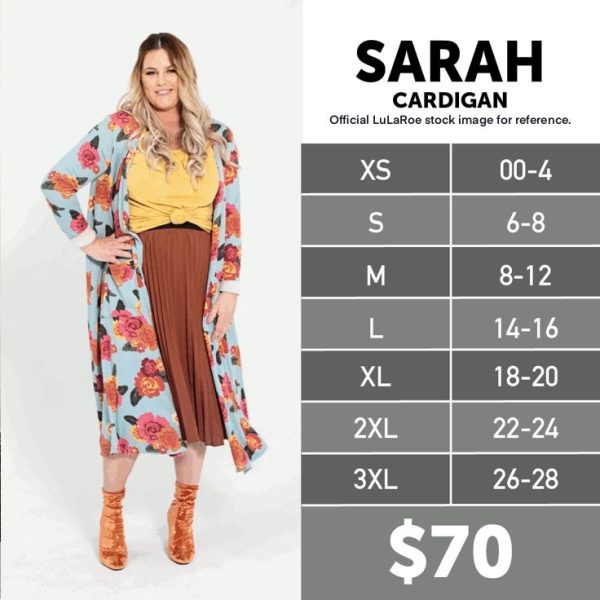 LuLaRoe Sarah Cardigan Sweater | S (6-8) | Orange Blue Green Groovy | NWT For Discount