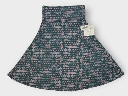 LuLaRoe Azure Skirt | S (2-4) | Green Pink Batak | A-Line | NWT Online Hot Sale