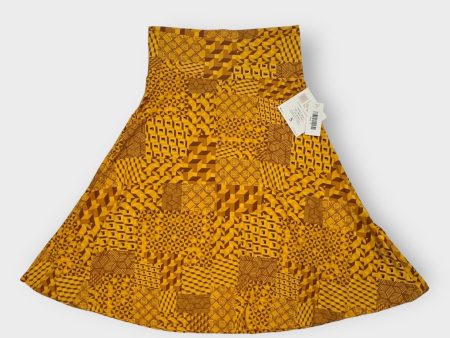 LuLaRoe Azure Skirt | S (2-4) | Yellow Brown | Geometric Tribal | NWT For Discount