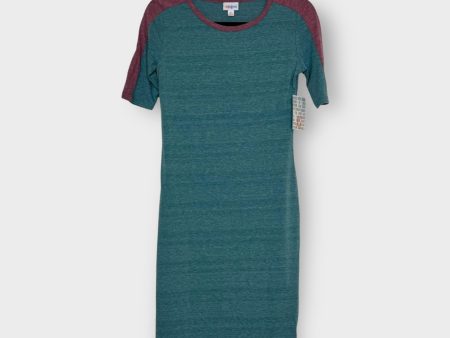 LuLaRoe Julia Bodycon Dress | XS (2-4) | Green purple | Ringer Heathered | NWT Cheap