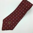 Tommy Hilfiger Mens Red Paisley Logo Square Pattern 100% Silk Neck Tie  58” X 4” Discount