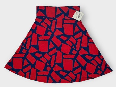 LuLaRoe Azure Skirt | L (10-12) | Blue Red | Bricks | NWT Supply