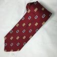 Paul Fredrick Mens Red Textured Stripe W  Blue & Gold Block Italian Silk Tie Online