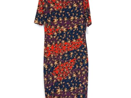 LuLaRoe Julia Bodycon Dress | M (8-10) | Purple Red Blue | Floral | NWT For Sale