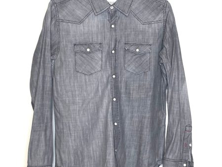 Aeropostale Mens Size S Gray Western Snap-Up Shirt L s Online Hot Sale