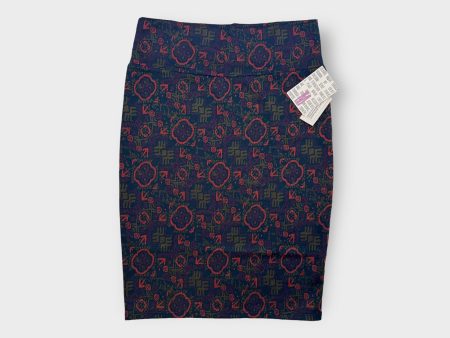 LuLaRoe Cassie Pencil Skirt | M (8-12) | Blue Red | Abstract Glyphs | NWT For Cheap