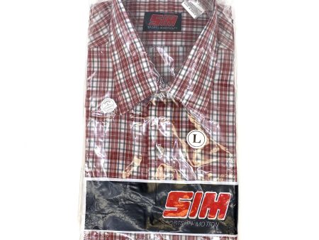 Vintage Sports in Motion Men s Red Plaid Short Sleeve Button-Up Shirt - Size L Online now