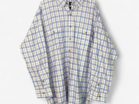 Walls Ranch Wear Men s White Plaid Button-Down Western Dress Shirt - Long Sleeve - Size XL - Pre-Owned Cheap