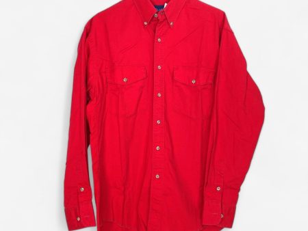 Wrangler Men s Red X-Long Tails Single Needle Button-Down Shirt - Size S - Pre-Owned For Sale