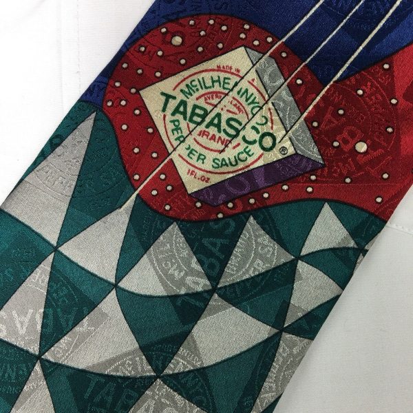 Fiery Tabasco Mens Red & Blue Silk Necktie 58  Very Good on Sale