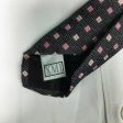 Sophisticated XMI Classic Mens Black Pink Square Pattern Italian Silk Neck Tie - Very Good Online Hot Sale