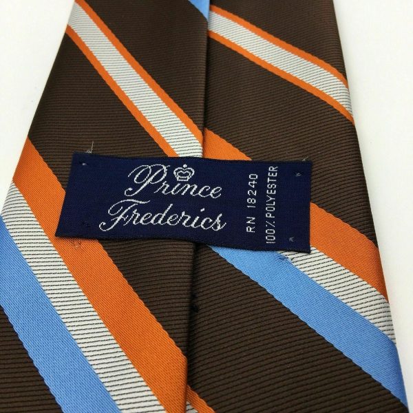 Charming Prince Frederics Vintage Brown Striped Polyester Tie OS Unisex Adult Online Hot Sale