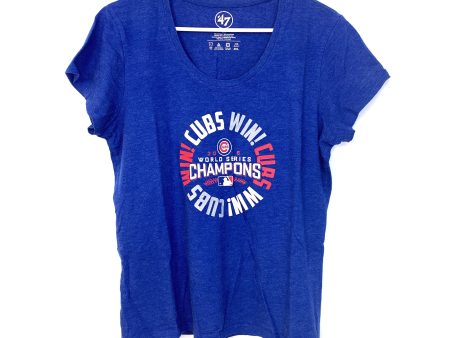 47 Brand Women s Blue Chicago Cubs 2016 World Series V-Neck T-Shirt - Size L - Pre-Owned Online Hot Sale