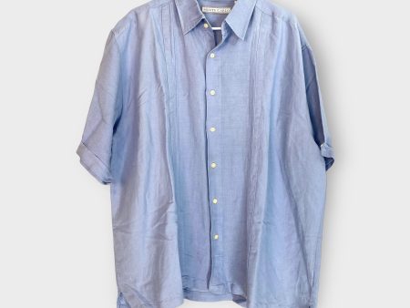 Vintage Monte Carlo Men s Light Blue Guayabera Shirt - Size XL (46-48) Cheap