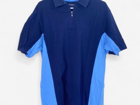 Austin Reed Men s Mercerized Two-Tone Blue 1 4 Zip Polo Golf Shirt - Size Large Online now