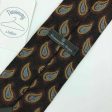 Stunning Ermenegildo Zegna Mens Necktie Gorgeous Maroon Blue Yellow Brush Paisley Silk For Discount