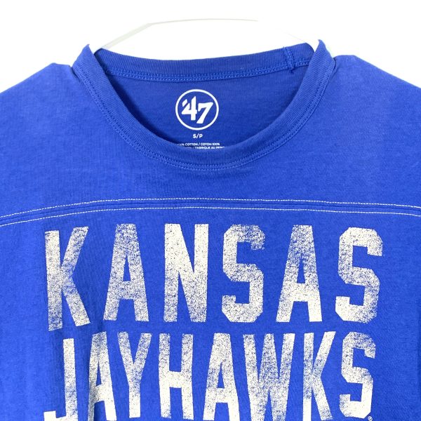 47 Brand Kansas Jayhawks Blue Short Sleeve T-Shirt - Size Small Online Hot Sale