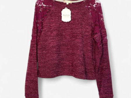 Altar d State Women s Berry Purple Super Soft Lace Sweater Top - Long Sleeve - Size L For Discount